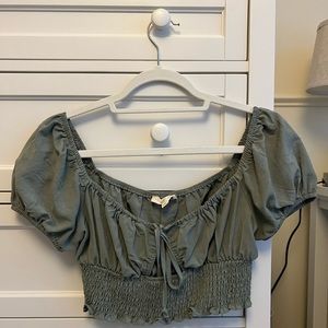 LA Hearts Green Cropped Tee